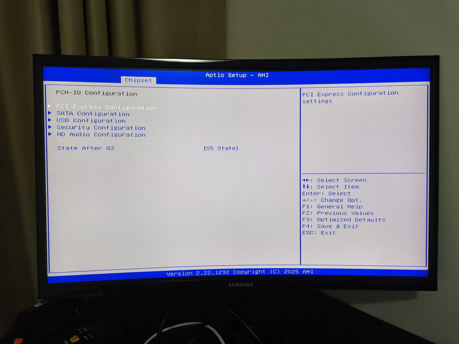 EQi12 AMI Aptio Chipset page from the server configuration capture